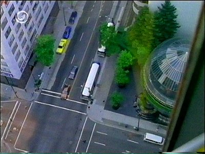 Blick aus dem Fahrstuhl zum Horbour Centre Lookout